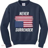 Never Surrender Distressed Usa Flag Save Our Republic Usa Under Distress Kids Sweatshirt thumb 0