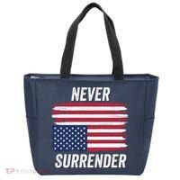 Never Surrender Distressed Usa Flag Save Our Republic Usa Under Distress Tote Bag thumb 0