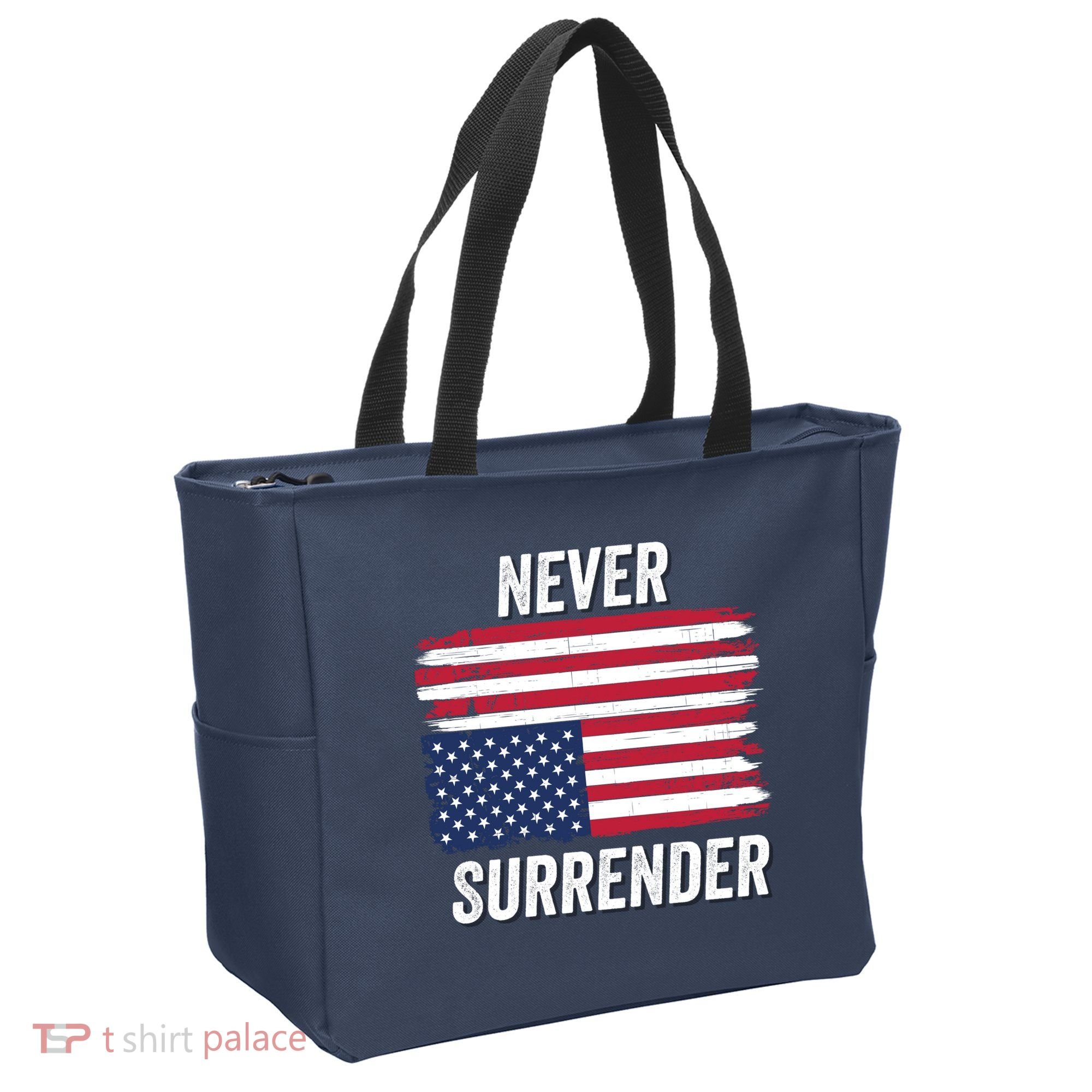 Never Surrender Distressed Usa Flag Save Our Republic Usa Under Distress Tote Bag