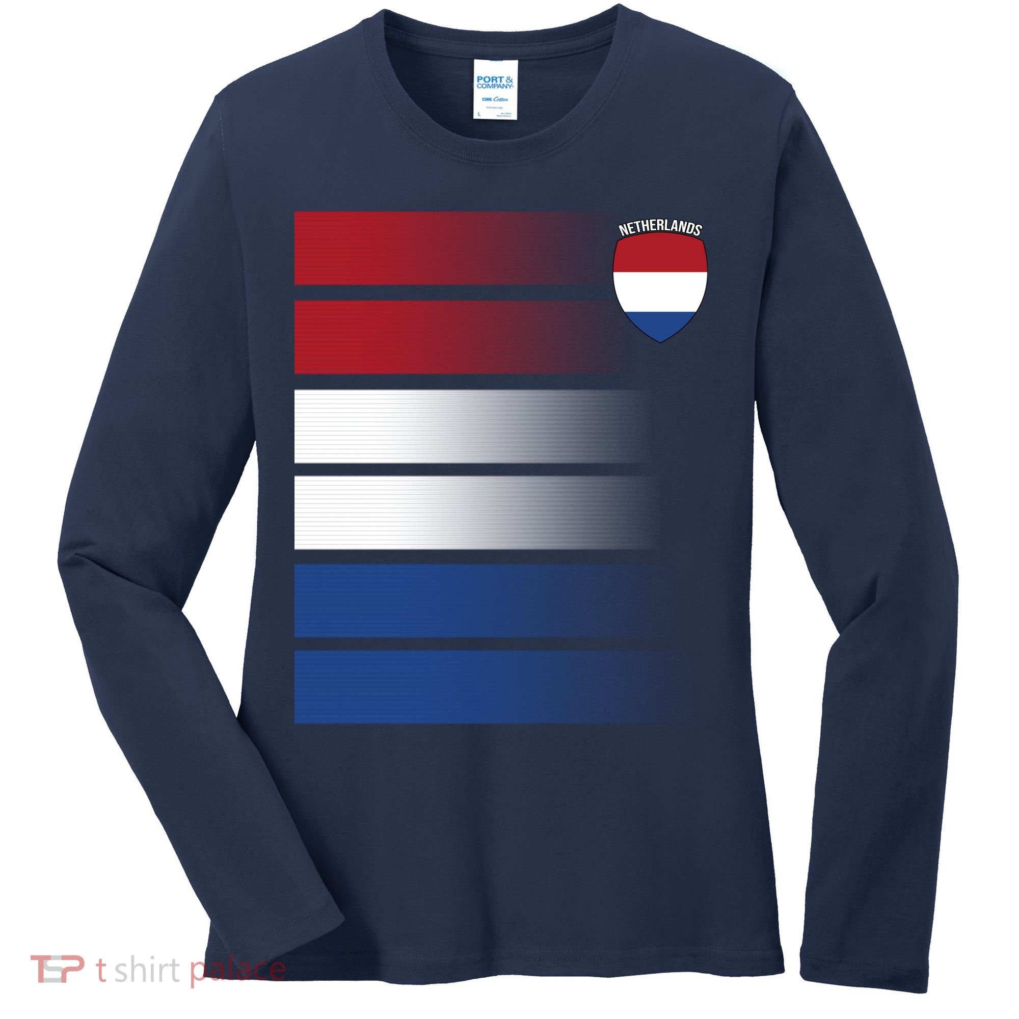Netherlands Soccer Fan Team Jersey Women's Long Sleeve Shirt