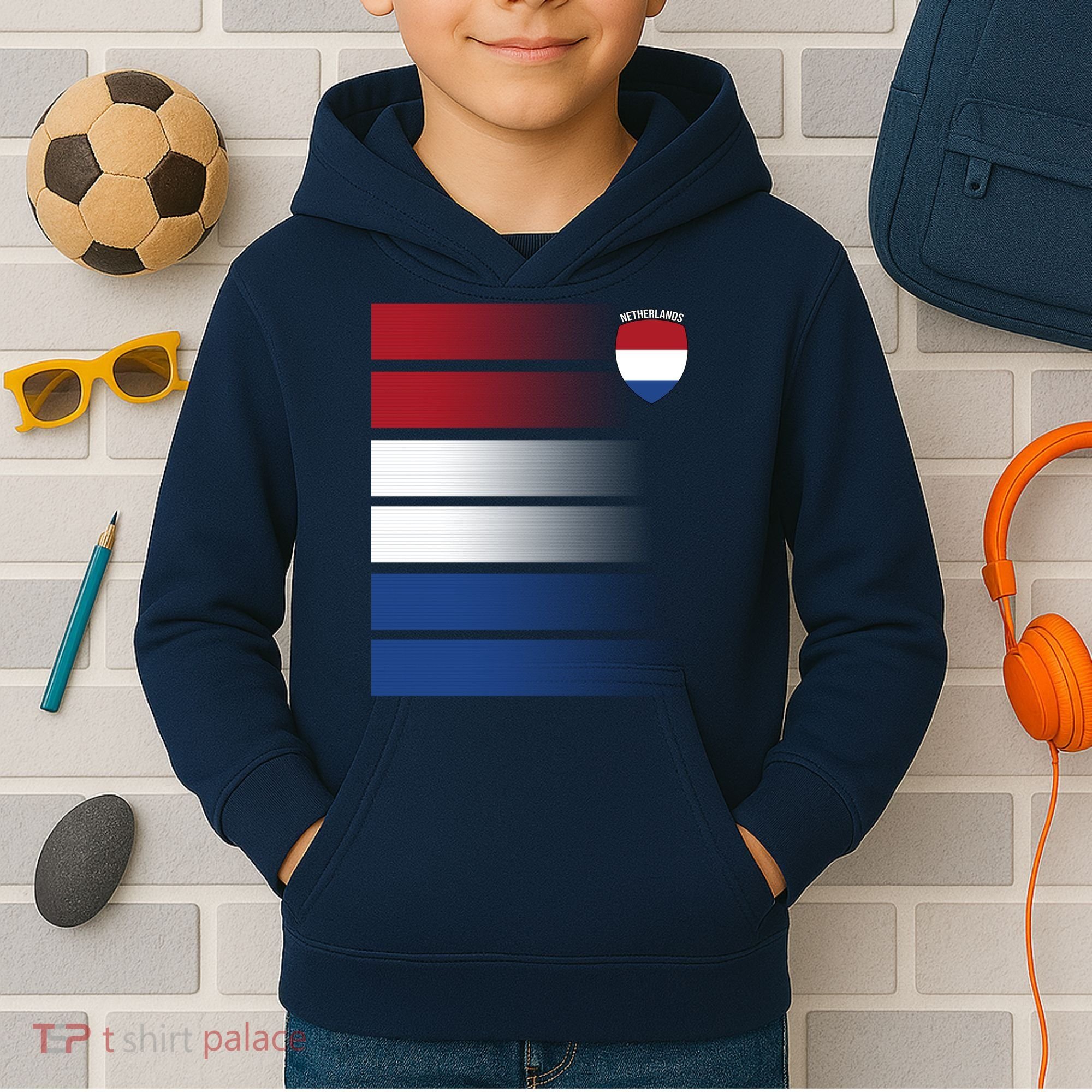 Netherlands Soccer Fan Team Jersey Kids Hoodie