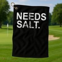 Needs Salt Funny Cooking Chef Golf Towel thumb 1