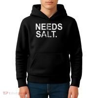 Needs Salt Funny Cooking Chef Kids Hoodie thumb 4