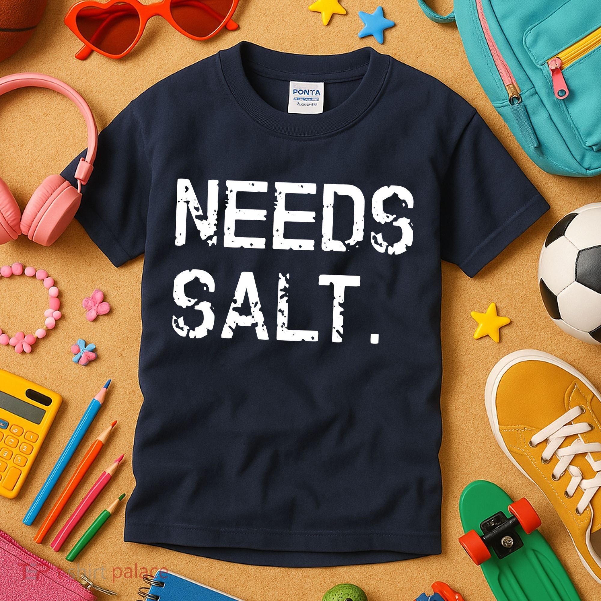 Needs Salt Funny Cooking Chef Gift Kids T-Shirt
