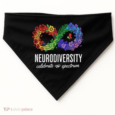 Neurodiversity Spectrum Floral Infinity Autism Awareness USA-Made Doggie Bandana