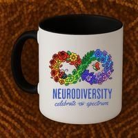 Neurodiversity Spectrum Floral Infinity Autism Awareness Coffee Mug thumb 2