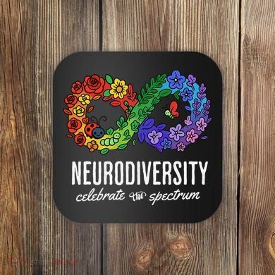 Neurodiversity Spectrum Floral Infinity Autism Awareness Coaster