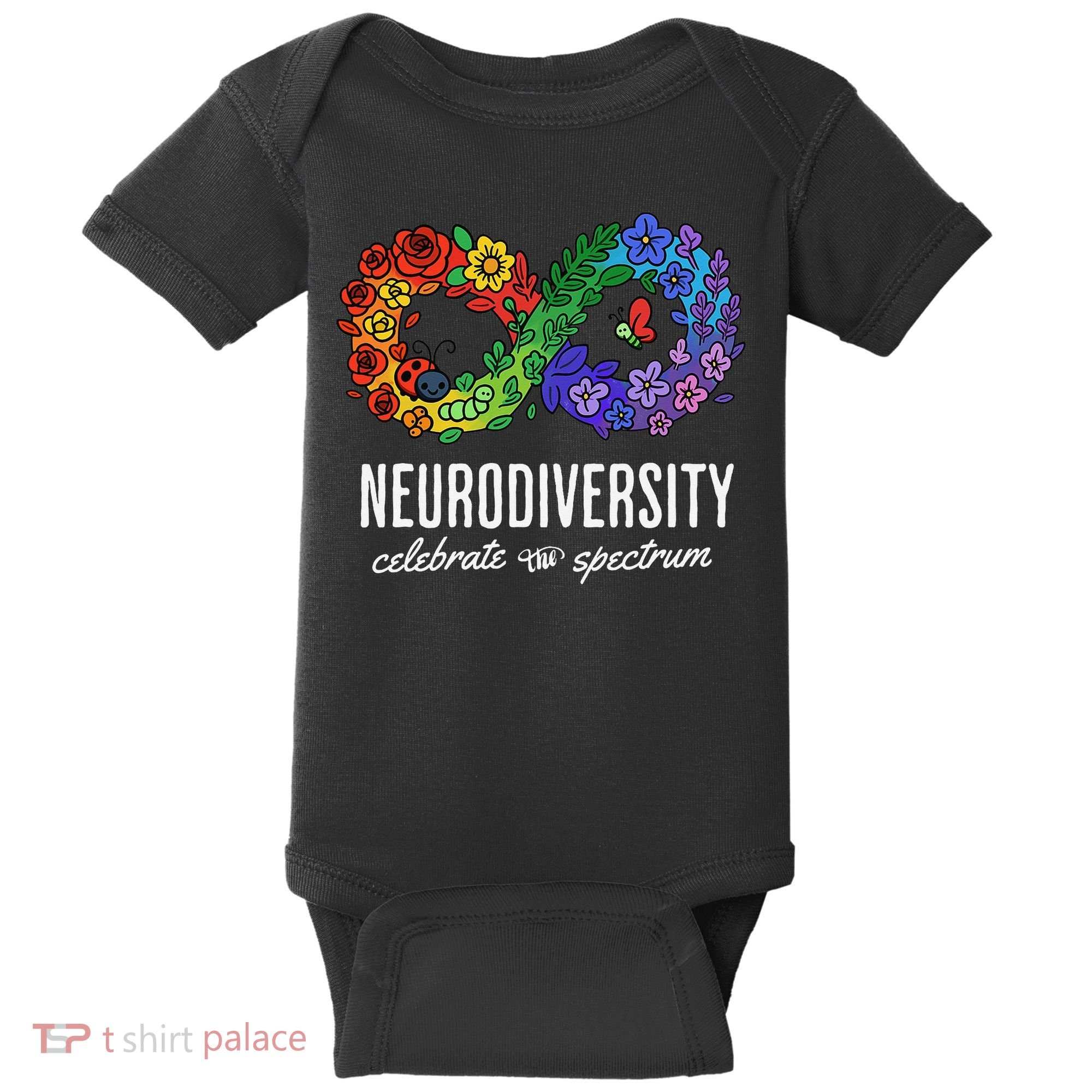 Neurodiversity Spectrum Floral Infinity Autism Awareness Baby Bodysuit