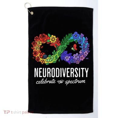 Neurodiversity Spectrum Floral Infinity Autism Awareness Golf Towel