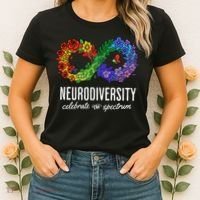 Neurodiversity Spectrum Floral Infinity Autism Awareness Women's T-Shirt thumb 2
