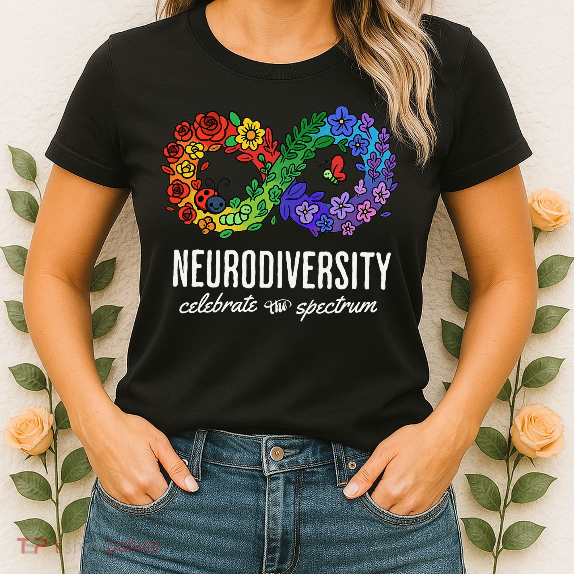 Neurodiversity Spectrum Floral Infinity Autism Awareness Women's T-Shirt