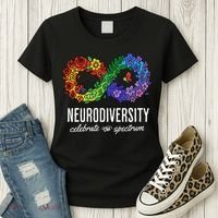 Neurodiversity Spectrum Floral Infinity Autism Awareness Women's T-Shirt thumb 3