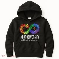 Neurodiversity Spectrum Floral Infinity Autism Awareness Kids Hoodie thumb 0
