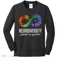 Neurodiversity Spectrum Floral Infinity Autism Awareness Kids Long Sleeve Shirt thumb 0