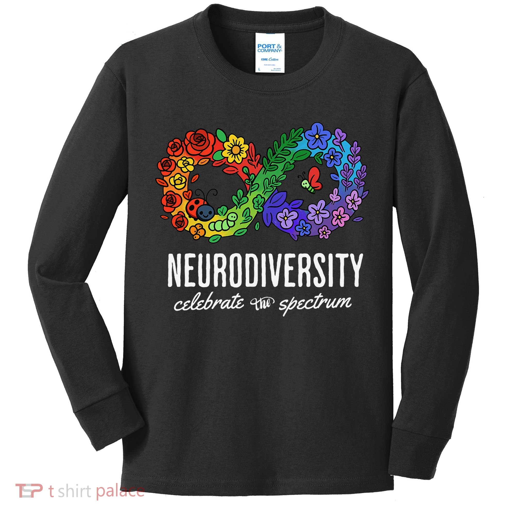 Neurodiversity Spectrum Floral Infinity Autism Awareness Kids Long Sleeve Shirt