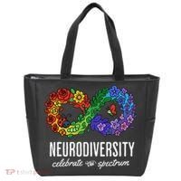 Neurodiversity Spectrum Floral Infinity Autism Awareness Tote Bag thumb 0