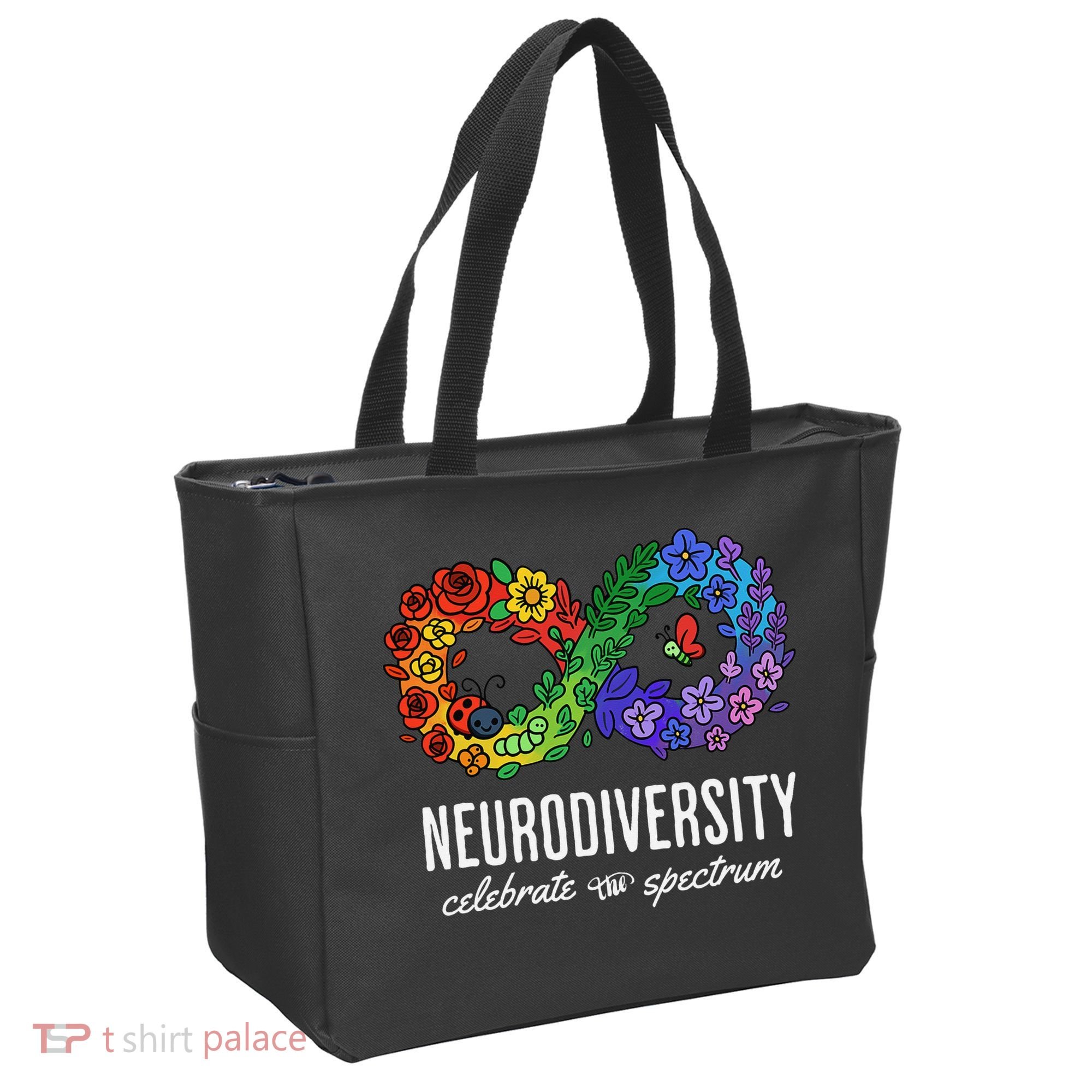 Neurodiversity Spectrum Floral Infinity Autism Awareness Tote Bag