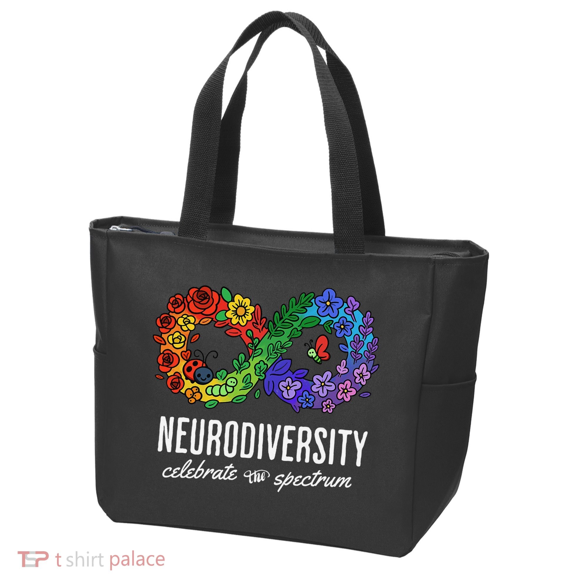 Neurodiversity Spectrum Floral Infinity Autism Awareness Tote Bag