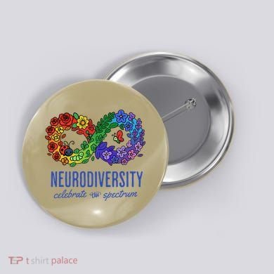 Neurodiversity Spectrum Floral Infinity Autism Awareness Button
