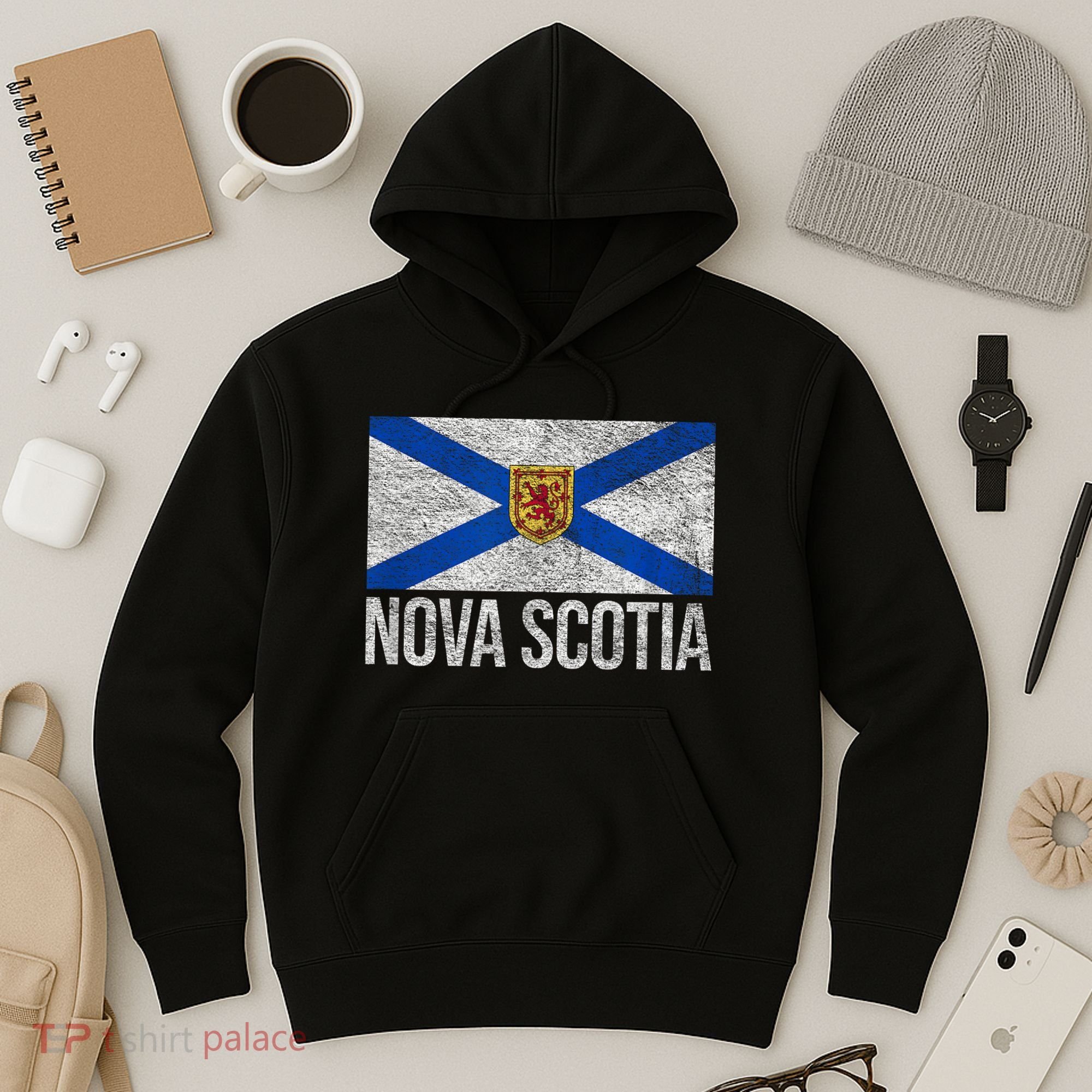 NOVA SCOTIA FLAG CANADA NEW SCOTLAND SALTIRE Hoodie