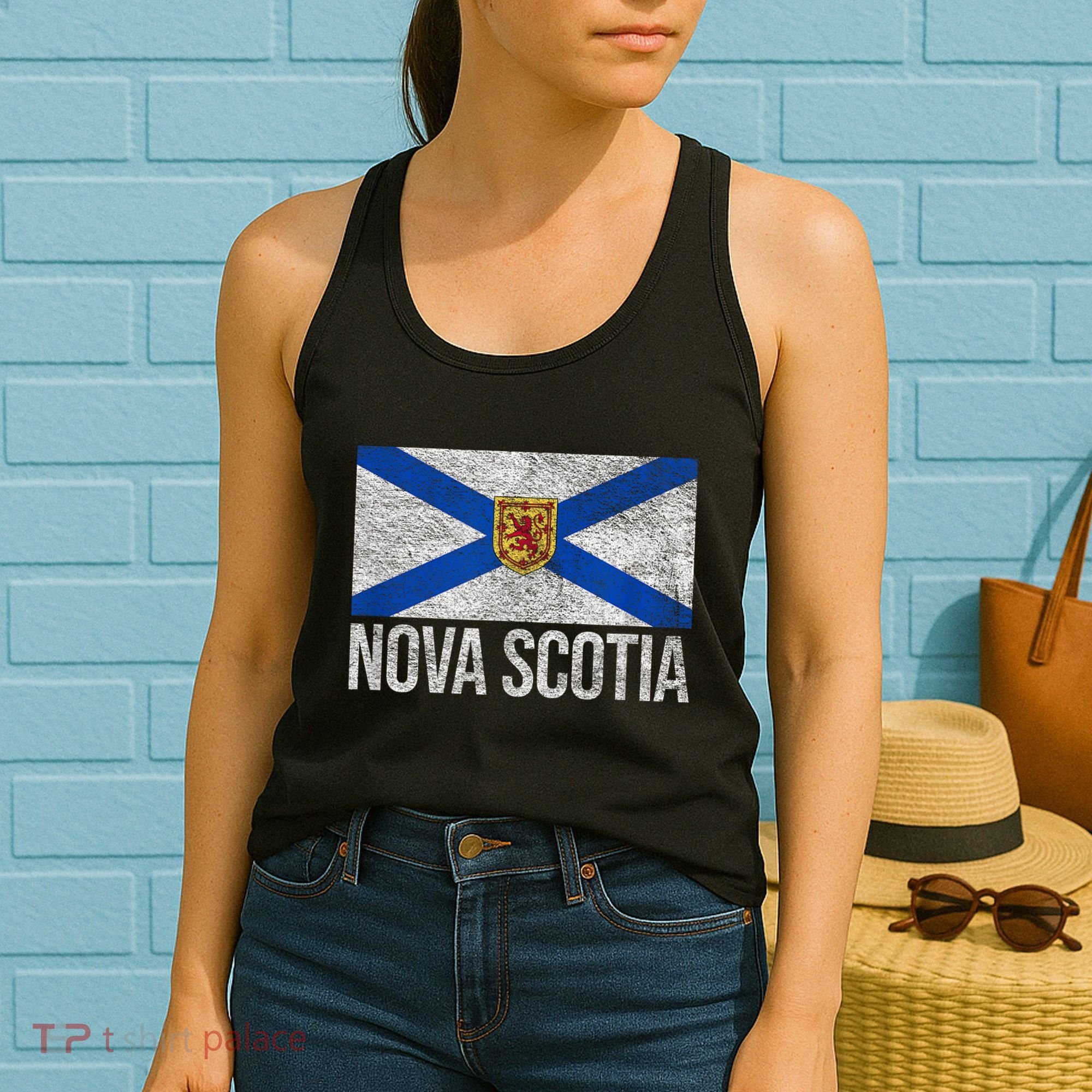 NOVA SCOTIA FLAG CANADA NEW SCOTLAND SALTIRE Women's Tank Top
