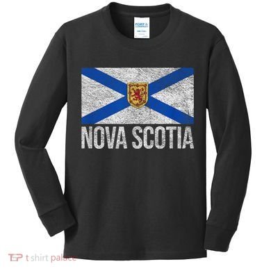 NOVA SCOTIA FLAG CANADA NEW SCOTLAND SALTIRE Kids Long Sleeve Shirt