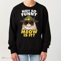 Not So Funny Meow Is It Grumpy Cat Police Trooper Women's Sweatshirt thumb 0