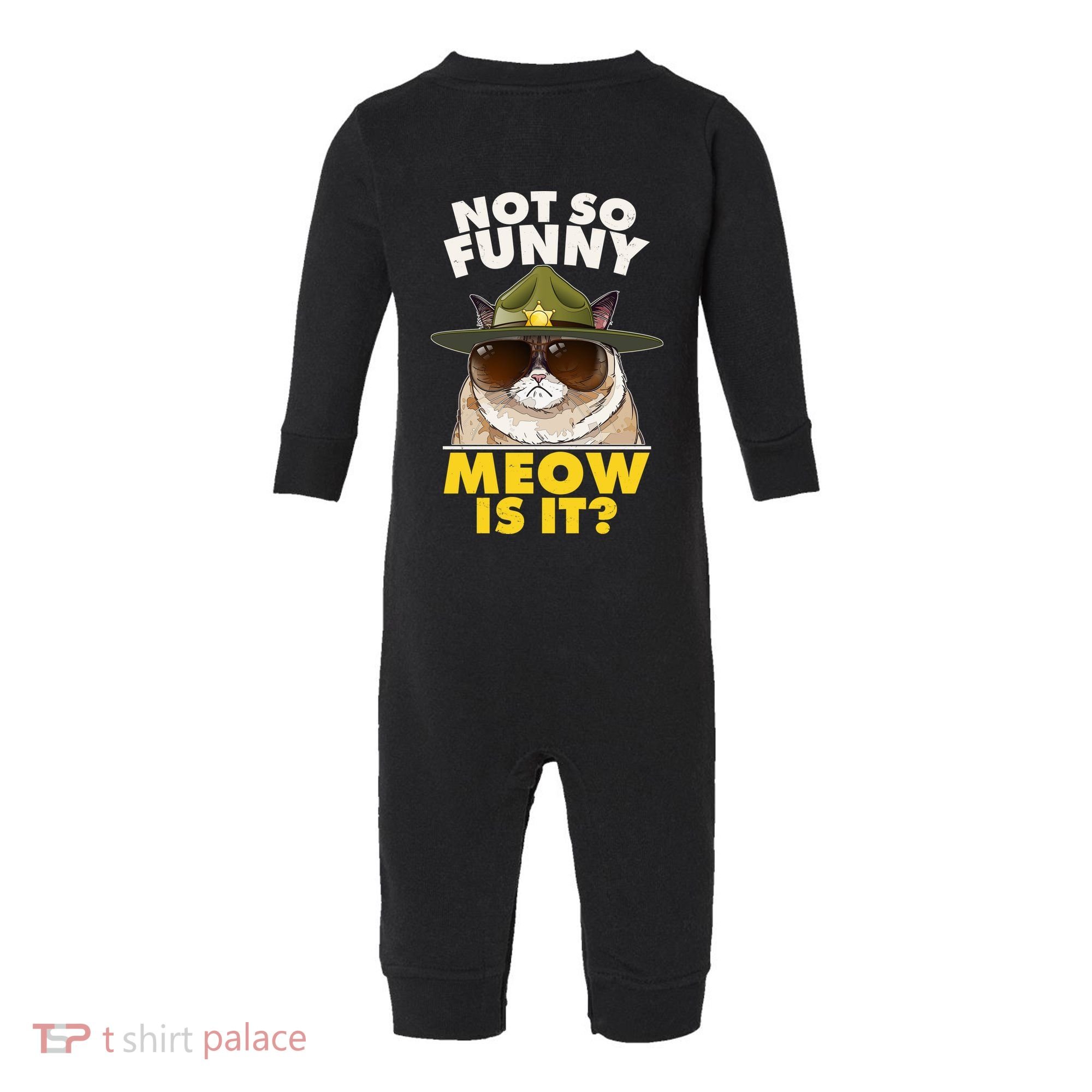 Not So Funny Meow Is It Grumpy Cat Police Trooper Infant Fleece One Piece