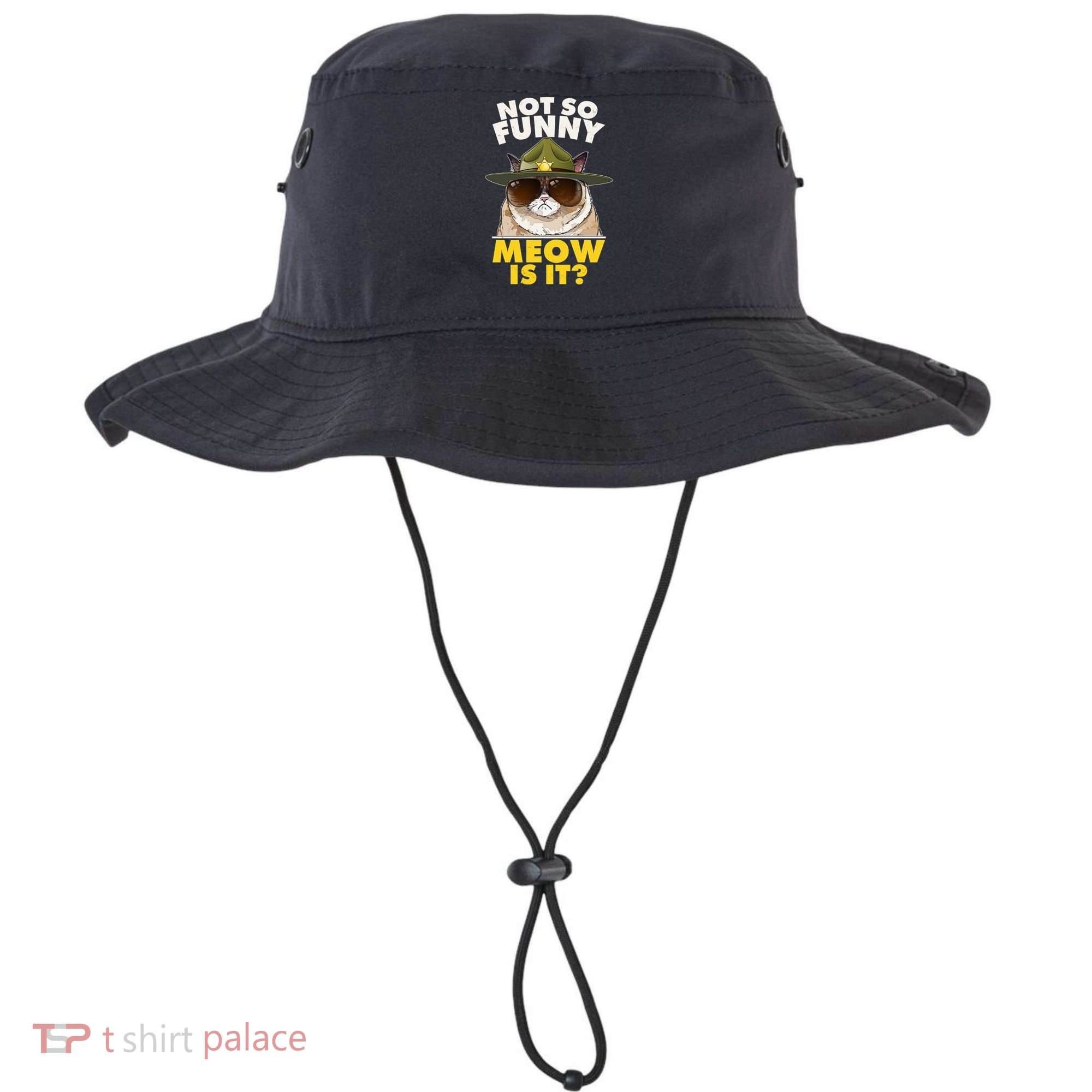 Not So Funny Meow Is It Grumpy Cat Police Trooper Bucket Hat