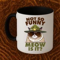 Not So Funny Meow Is It Grumpy Cat Police Trooper Coffee Mug thumb 2