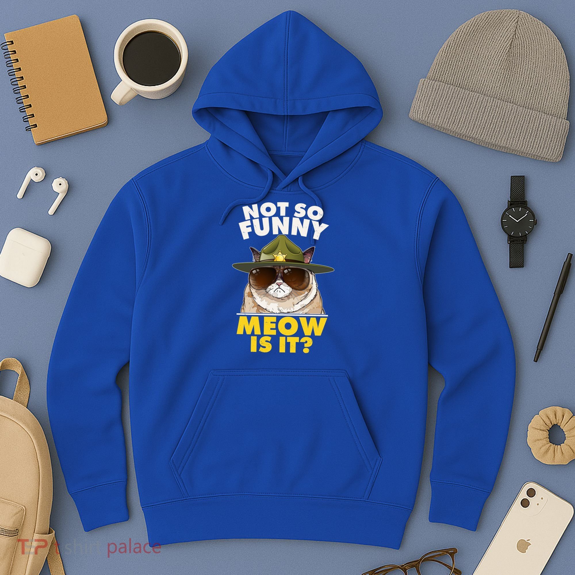 Not So Funny Meow Is It Grumpy Cat Police Trooper Hoodie