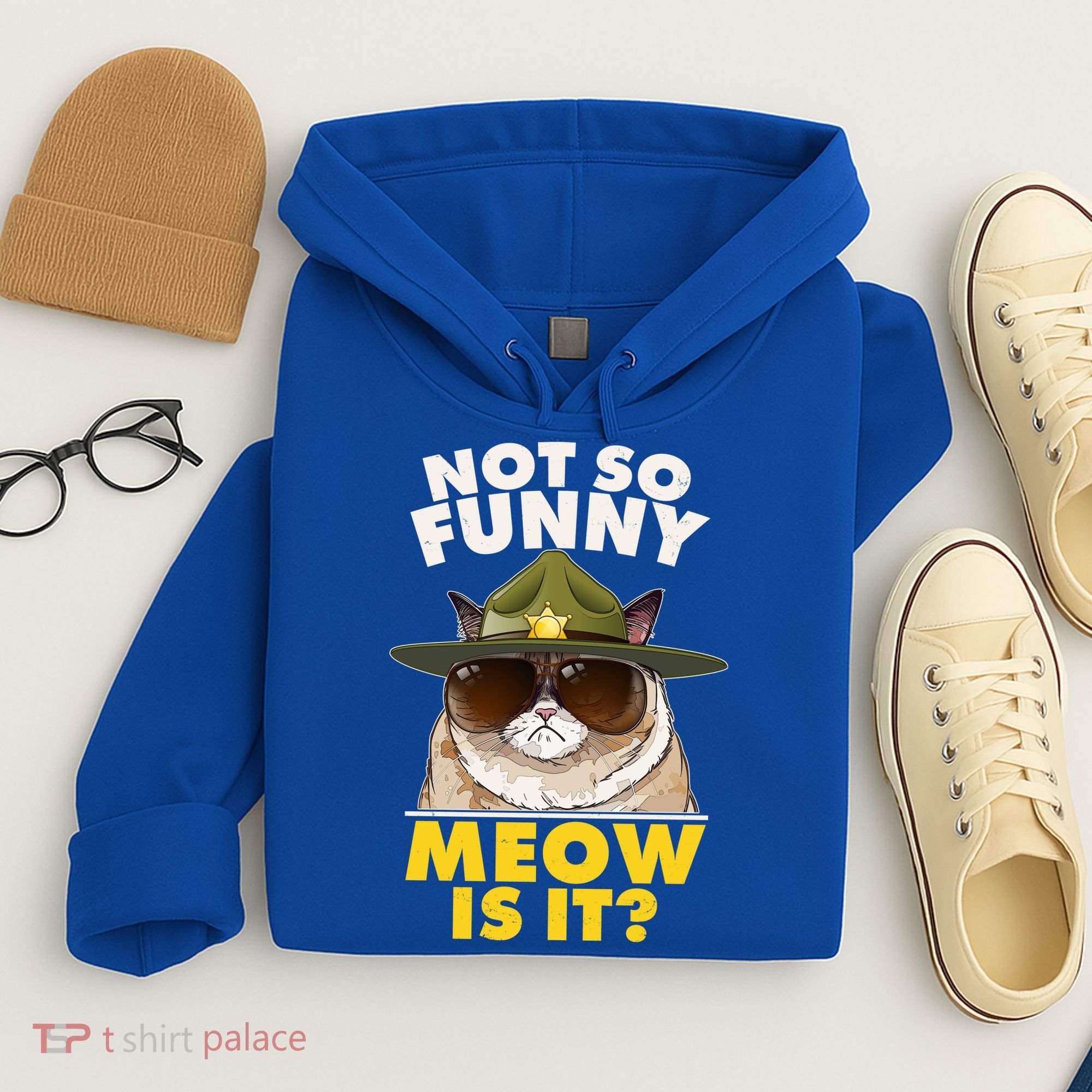 Not So Funny Meow Is It Grumpy Cat Police Trooper Hoodie