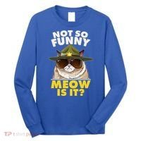 Not So Funny Meow Is It Grumpy Cat Police Trooper Long Sleeve Shirt thumb 0