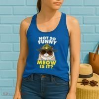 Not So Funny Meow Is It Grumpy Cat Police Trooper Women's Tank Top thumb 2