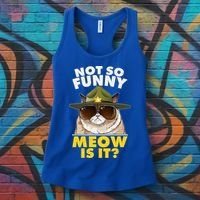 Not So Funny Meow Is It Grumpy Cat Police Trooper Women's Tank Top thumb 3