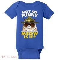 Not So Funny Meow Is It Grumpy Cat Police Trooper Baby Bodysuit thumb 0