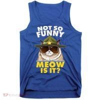 Not So Funny Meow Is It Grumpy Cat Police Trooper Tank Top thumb 0