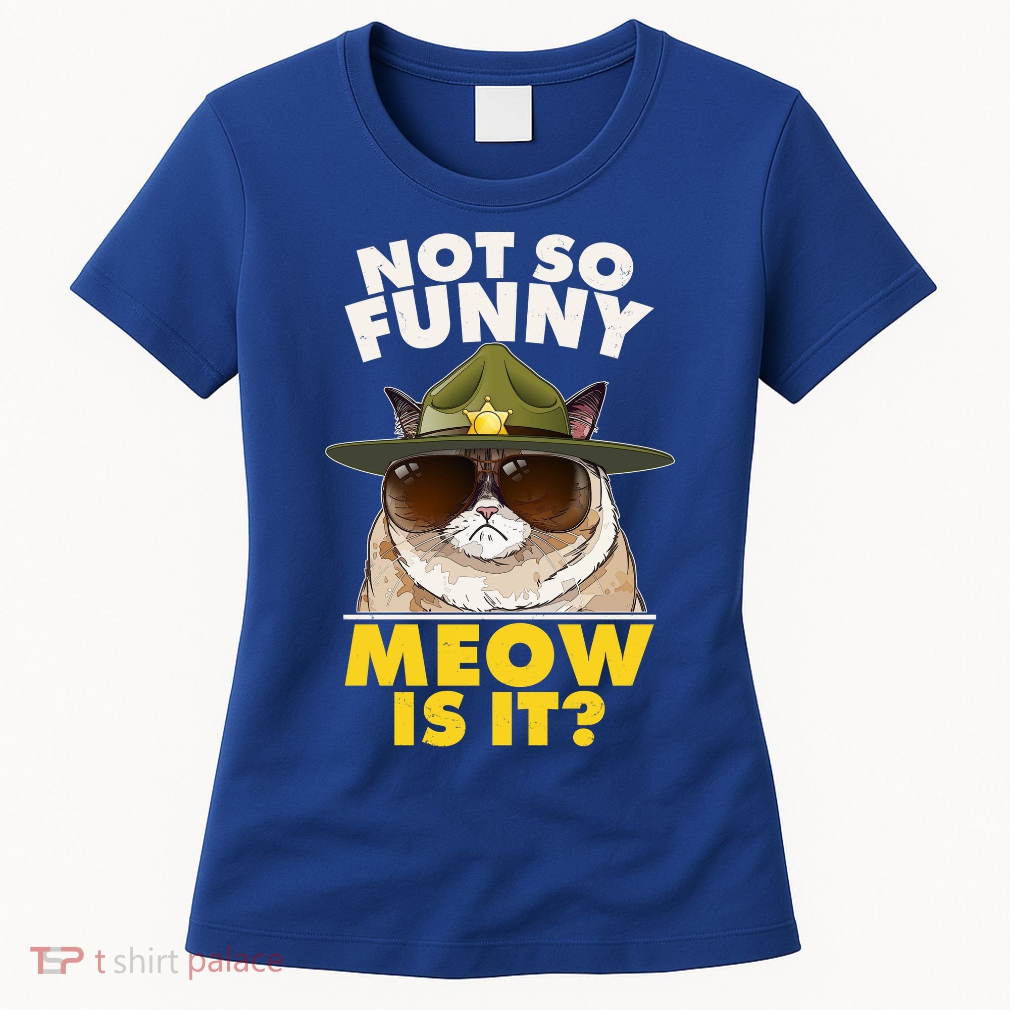 Not So Funny Meow Is It Grumpy Cat Police Trooper Women's T-Shirt