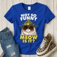 Not So Funny Meow Is It Grumpy Cat Police Trooper Women's T-Shirt thumb 3