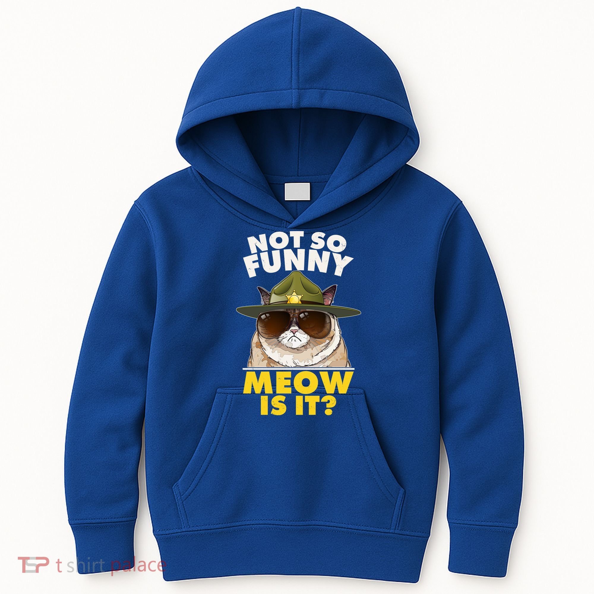Not So Funny Meow Is It Grumpy Cat Police Trooper Kids Hoodie
