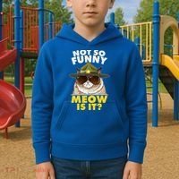 Not So Funny Meow Is It Grumpy Cat Police Trooper Kids Hoodie thumb 2