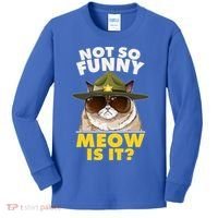 Not So Funny Meow Is It Grumpy Cat Police Trooper Kids Long Sleeve Shirt thumb 0