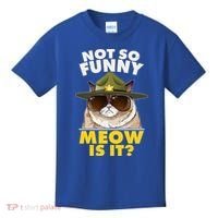 Not So Funny Meow Is It Grumpy Cat Police Trooper Kids T-Shirt thumb 0