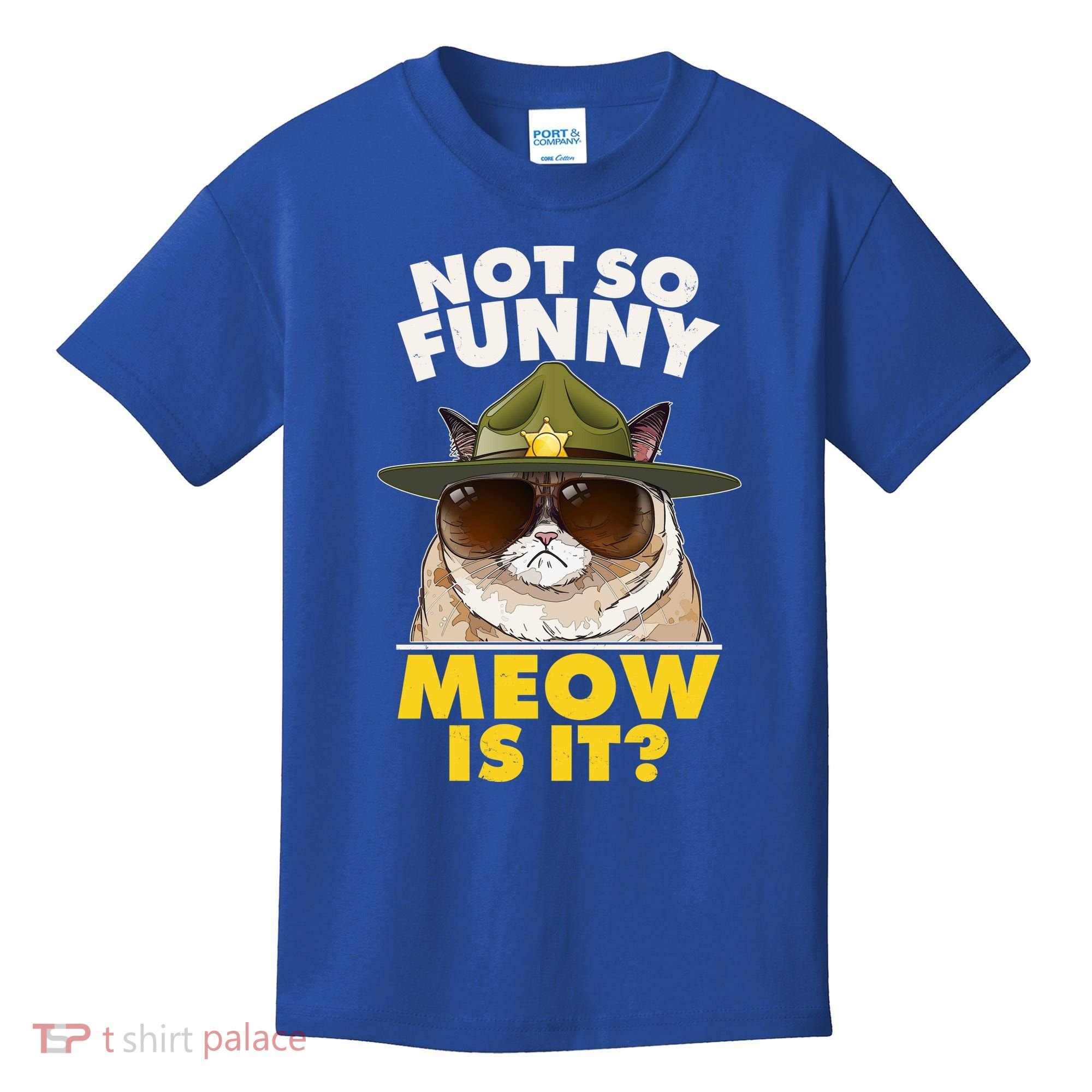 Not So Funny Meow Is It Grumpy Cat Police Trooper Kids T-Shirt