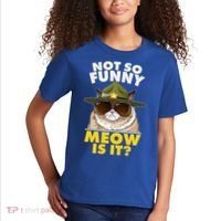 Not So Funny Meow Is It Grumpy Cat Police Trooper Kids T-Shirt thumb 2