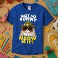 Not So Funny Meow Is It Grumpy Cat Police Trooper Kids T-Shirt thumb 3
