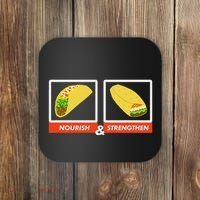 Nourish & Strengthen Funny Lds Taco Burrito Mormon Coaster thumb 0