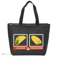 Nourish & Strengthen Funny Lds Taco Burrito Mormon Tote Bag thumb 0