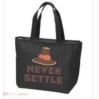 Never Settle Funny Thanksgiving Pilgrim Tote Bag thumb 3