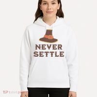 Never Settle Funny Thanksgiving Pilgrim Hoodie thumb 5